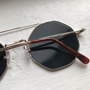 Vintage octagon gold frame sunglasses